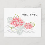 Painted Water lily - thank you postcard