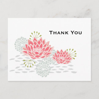 Painted Water lily - thank you postcard