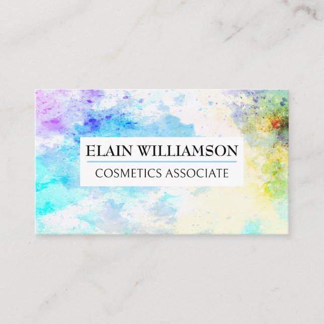 Painted Watercolor Background | Artistic Business Card (Front)