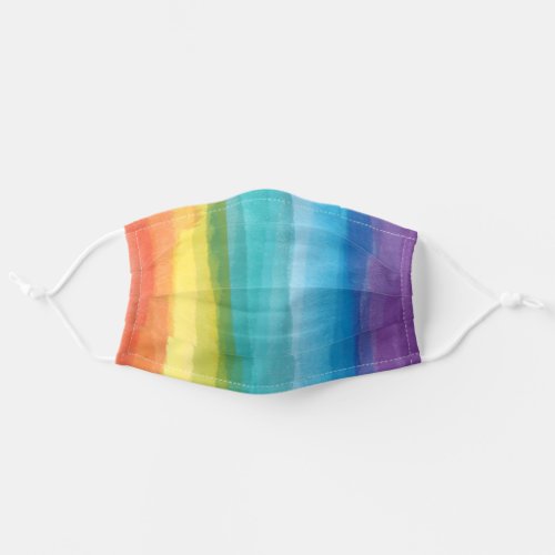Painted Watercolor Brushstrokes Rainbow Adult Cloth Face Mask