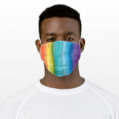 Painted Watercolor Brushstrokes Rainbow Adult Cloth Face Mask (Worn)