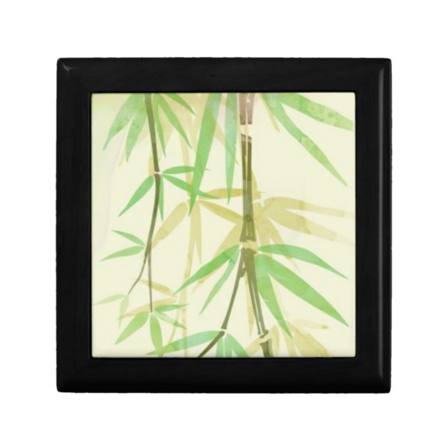 Painted watercolor card with wild stylized gift box (Front)