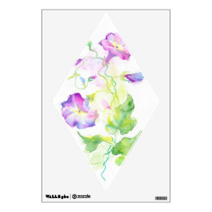 Painted watercolor convolvulus flowers wall sticker