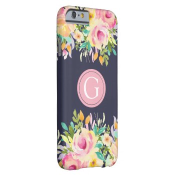 Painted Watercolor Floral Monogram Iphone 6 Case by Pip_Gerard at Zazzle