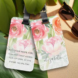 Painted Watercolor Flowers Calligraphy Name Luggage Tag<br><div class="desc">A beautiful floral and feminine design that is perfect for any girly girl or even a bride. If you need to move items around,  click on the design area to make changes.</div>