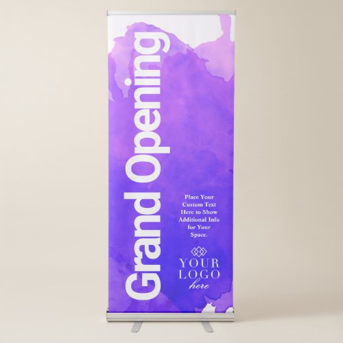 Painted Watercolor Grand Opening Small Business Retractable Banner