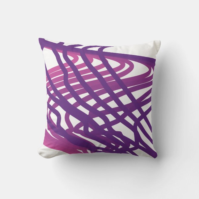 Painted Watercolor Loops Throw Pillow (Front)