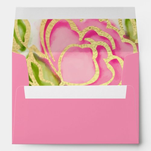 Painted Watercolor Pink Roses Envelope