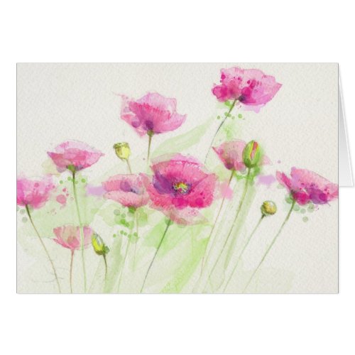 Painted watercolor poppies 3