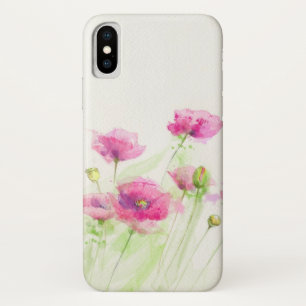 Painted watercolor poppies 3 iPhone x case
