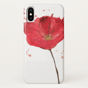 Painted watercolor poppy flower 2 iPhone x case