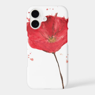 Painted watercolor poppy flower 2 iPhone 17 case