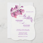 Painted Watercolor Purple Floral Orchids Wedding