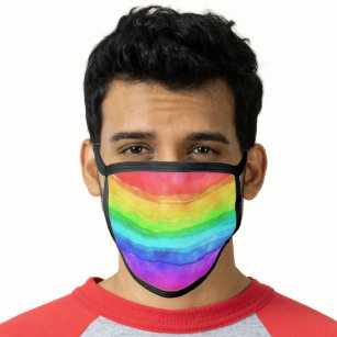 Painted Watercolor Rainbow Colorful Pattern Face Mask