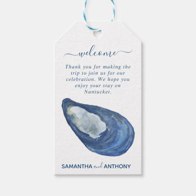 Painted Watercolor Seashell Gift, Favor Tag | Zazzle