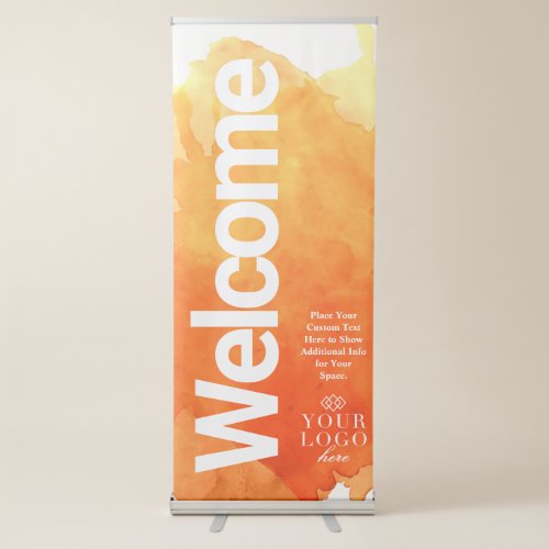 Painted Watercolor Welcome Small Business Retractable Banner