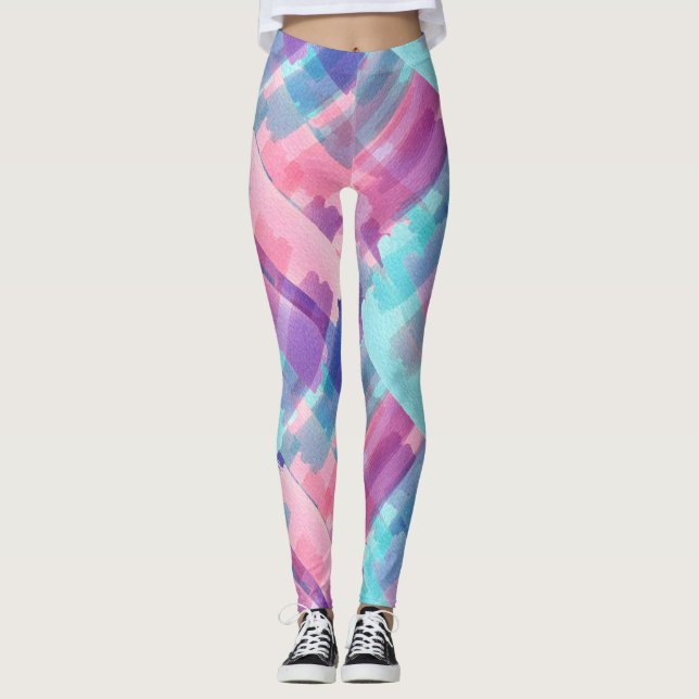 Painted Watercolor Women's Leggings  (Front)