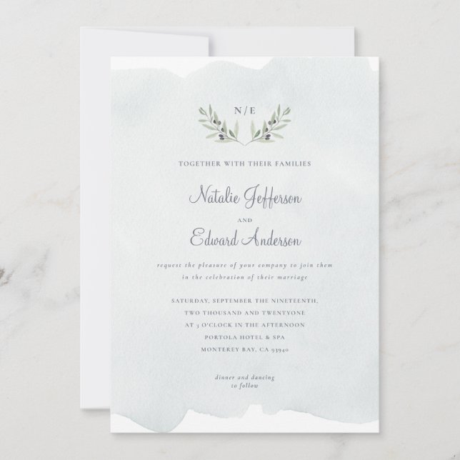 Painted watercolour olive branch + watercolor (Front)