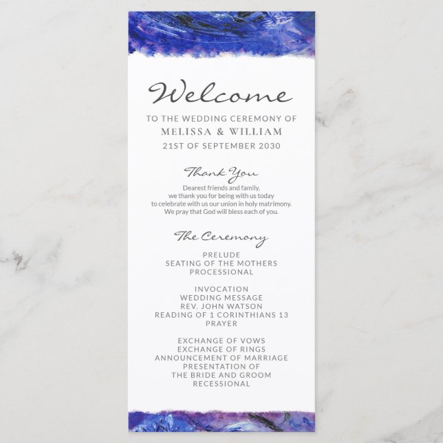 Painted Wedding Program (Front)