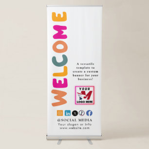 Painted  Welcome  Business  Retractable Banner