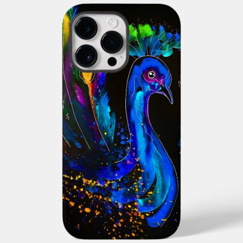 Painted Whimsical Peacock Case_Mate iPhone 14 Pro Max Case