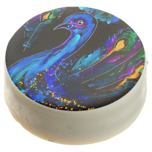 Painted Whimsical Peacock Chocolate Covered Oreo