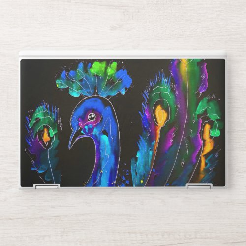 Painted Whimsical Peacock HP Laptop Skin