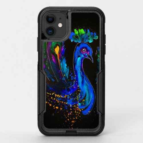 Painted Whimsical Peacock OtterBox Commuter iPhone 11 Case