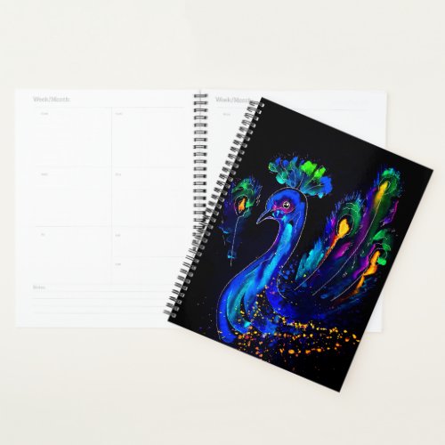 Painted Whimsical Peacock Planner