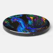 Painted Whimsical Peacock Wireless Charger (Front 2)