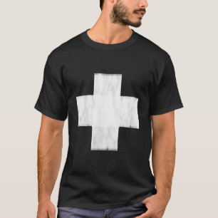 Painted-White-Cross--On-Red-Guard-Life V.2 T-Shirt