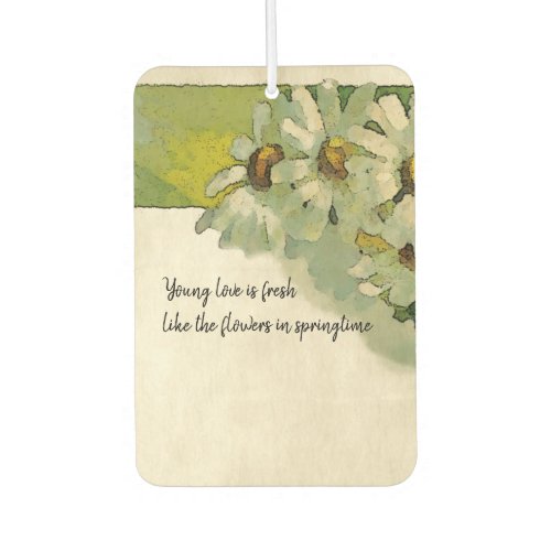 Painted White Daisies Vintage Floral Wedding Favor Air Freshener