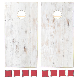 Painted White Wood  Cornhole Set