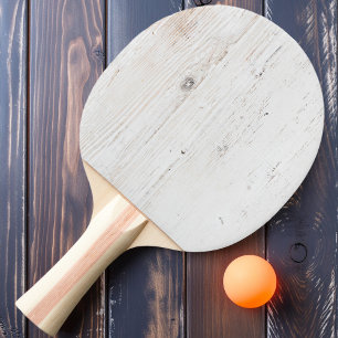 Painted White Wood  Ping Pong Paddle