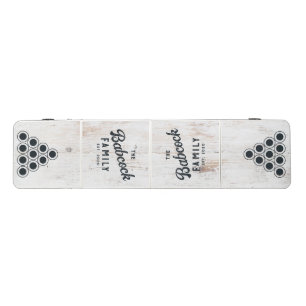 Painted White Wood Retro Family Name & Year Beer Pong Table