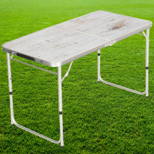 Painted White Wood Tailgate Beer Pong Table
