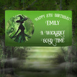 Painted Wickedly Good Witch Any Age Birthday Party Banner<br><div class="desc">Painted Wickedly Good Witch Any Age Birthday Party Banner - This birthday party banner features a green and black painting of a witch in an enchanted forest. Perfect for any age girl or woman's birthday or Halloween Party for a magical celebration. Designed for those who loves dark fantasy and spooky...</div>