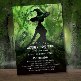 Painted Wickedly Good Witch Any Age Birthday Party Invitation