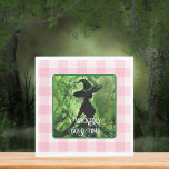 Painted Wickedly Good Witch Green & Pink Gingham Napkins<br><div class="desc">Painted Wickedly Good Witch Pink and Green Gingham Plaid Napkins - These paper napkins feature a green and black painting of a witch in an enchanted forest on top of a white and pink gingham checkered plaid pattern. Perfect for any age girl or woman's birthday or for a Halloween Party....</div>