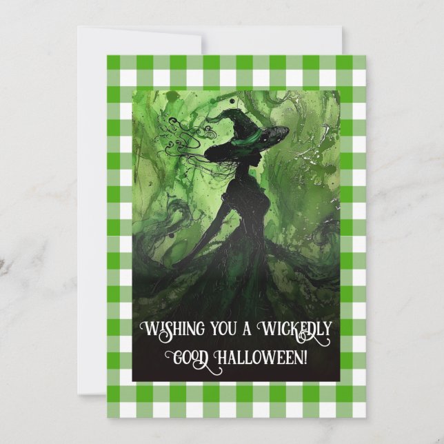 Painted Wickedly Good Witch Halloween  Note Card (Front)