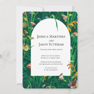 Painted Wildflower Arch Wedding Invitation