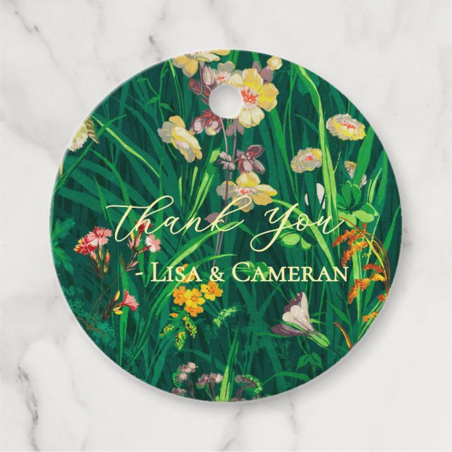 Painted Wildflower Wedding  Favor Tags (Front)