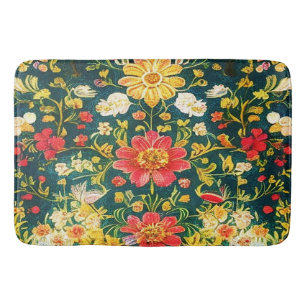 Painted Wildflowers Bath Mat