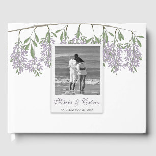 Painted Wisteria Wedding Guest Book