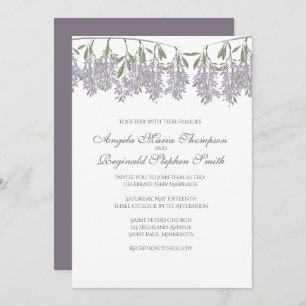 Painted Wisteria Wedding Invitation