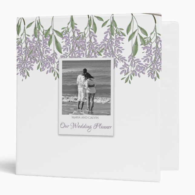 Painted Wisteria Wedding Planner 1.5" Binder (Front/Inside)