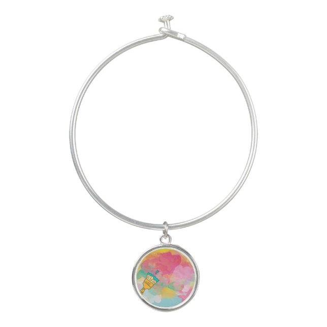 painted with a brush bangle bracelet (Front)