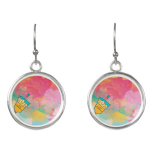 painted with a brush earrings
