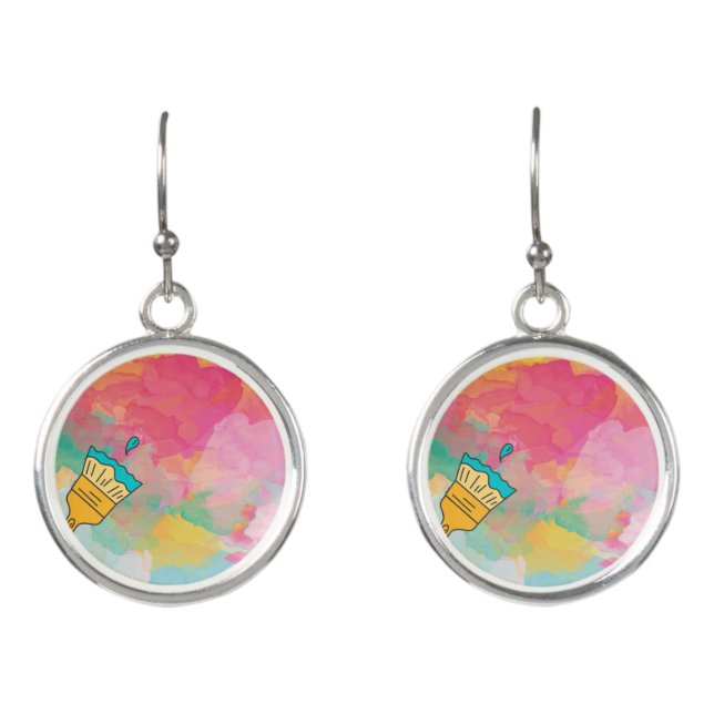 painted with a brush earrings (Front)