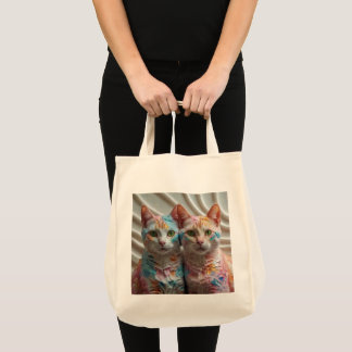 Painted with Purrs – Artistic Cat Tote Bag